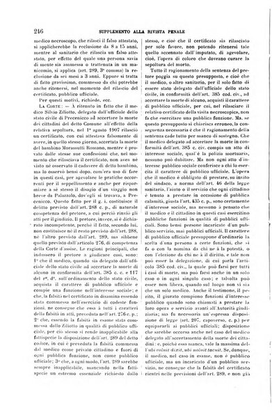 Studi e giudicati illustrativi del codice penale italiano supplemento alla Rivista Penale