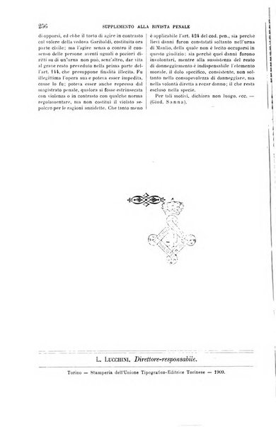 Studi e giudicati illustrativi del codice penale italiano supplemento alla Rivista Penale