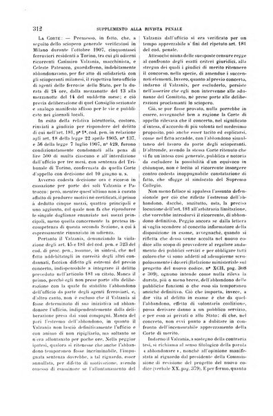 Studi e giudicati illustrativi del codice penale italiano supplemento alla Rivista Penale