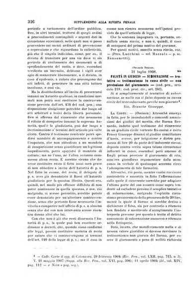 Studi e giudicati illustrativi del codice penale italiano supplemento alla Rivista Penale