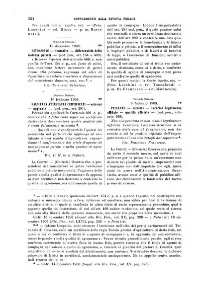 Studi e giudicati illustrativi del codice penale italiano supplemento alla Rivista Penale