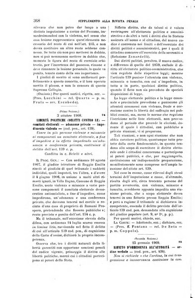 Studi e giudicati illustrativi del codice penale italiano supplemento alla Rivista Penale