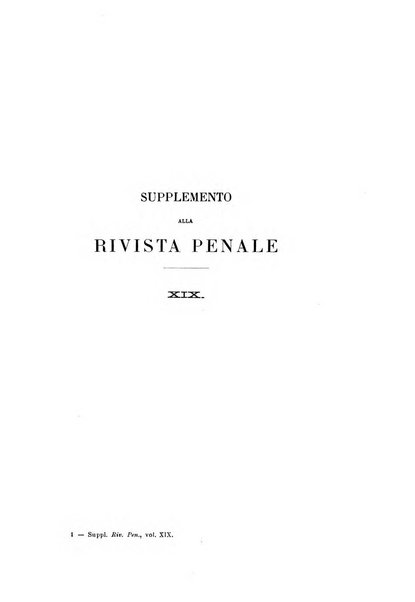 Studi e giudicati illustrativi del codice penale italiano supplemento alla Rivista Penale