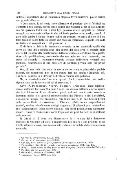 Studi e giudicati illustrativi del codice penale italiano supplemento alla Rivista Penale