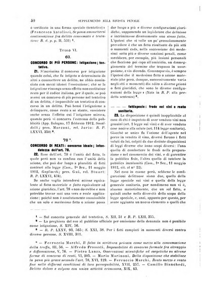 Studi e giudicati illustrativi del codice penale italiano supplemento alla Rivista Penale