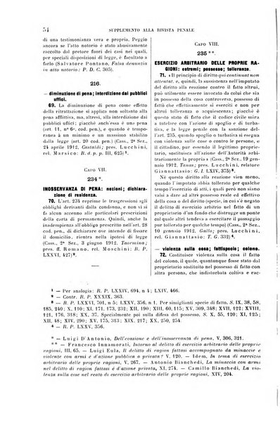 Studi e giudicati illustrativi del codice penale italiano supplemento alla Rivista Penale