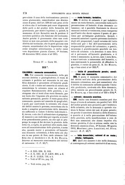 Studi e giudicati illustrativi del codice penale italiano supplemento alla Rivista Penale