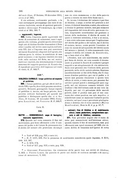 Studi e giudicati illustrativi del codice penale italiano supplemento alla Rivista Penale