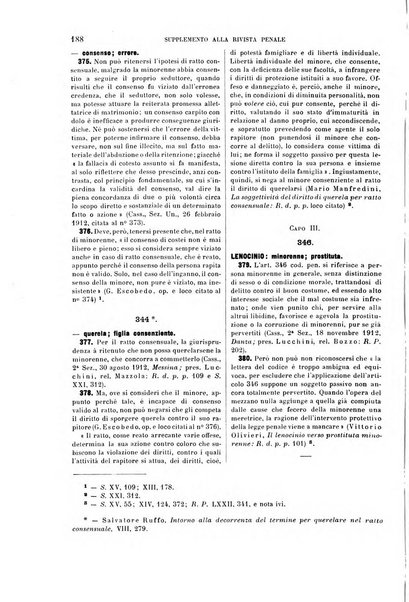 Studi e giudicati illustrativi del codice penale italiano supplemento alla Rivista Penale