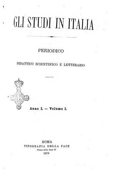 Gli studi in Italia periodico didattico, scientifico e letterario