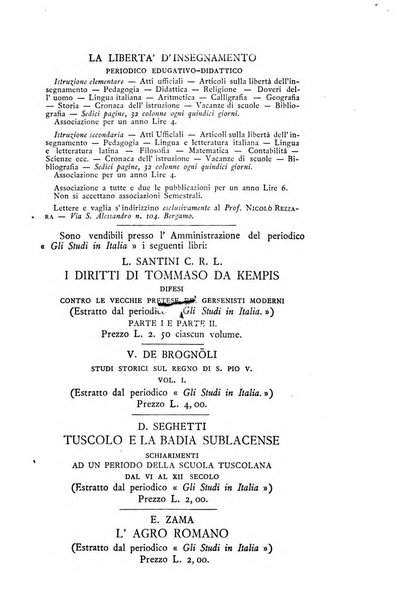 Gli studi in Italia periodico didattico, scientifico e letterario