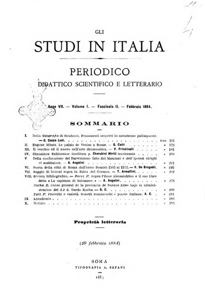 Gli studi in Italia periodico didattico, scientifico e letterario