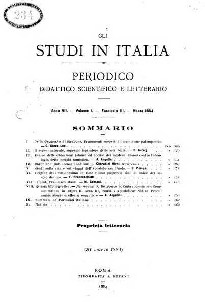 Gli studi in Italia periodico didattico, scientifico e letterario