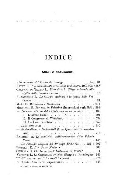 Studi religiosi rivista critica e storica