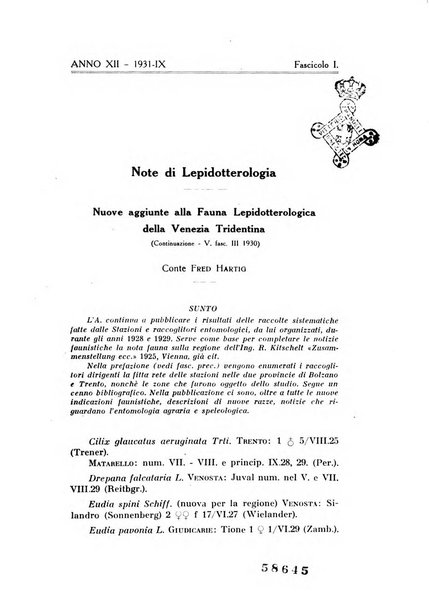 Studi trentini di scienze naturali rivista della Società per gli studi trentini