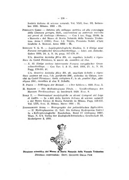 Studi trentini di scienze naturali rivista della Società per gli studi trentini