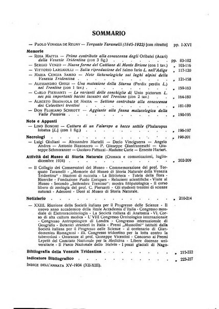 Studi trentini di scienze naturali rivista della Società per gli studi trentini