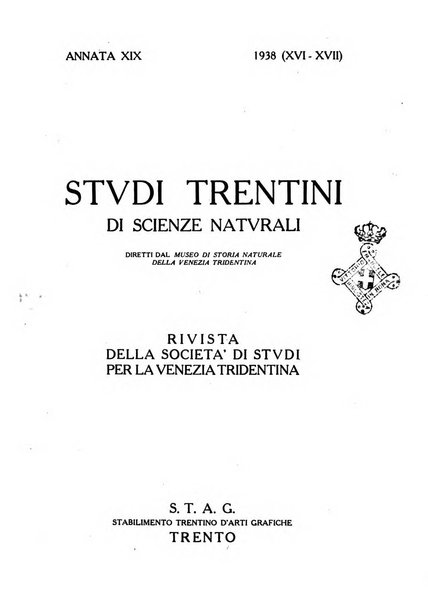 Studi trentini di scienze naturali rivista della Società per gli studi trentini