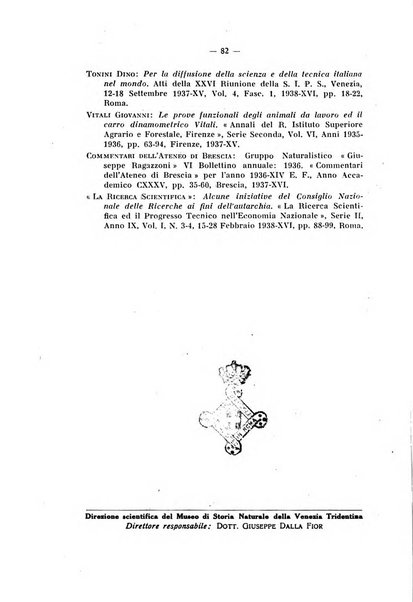 Studi trentini di scienze naturali rivista della Società per gli studi trentini