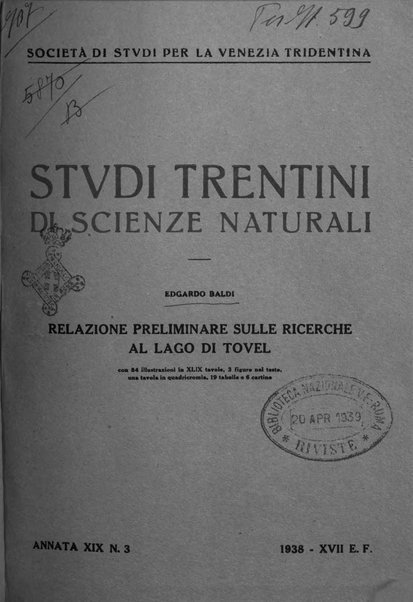 Studi trentini di scienze naturali rivista della Società per gli studi trentini