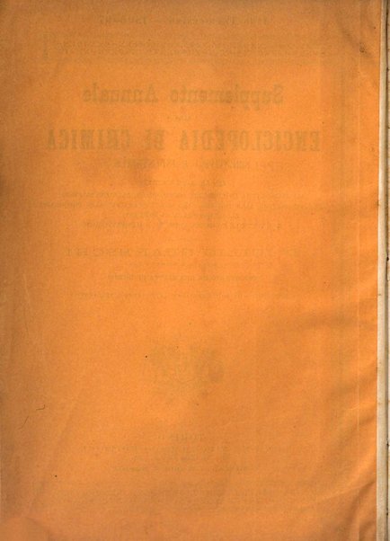 Supplemento annuale alla Enciclopedia di chimica scientifica e industriale colle applicazioni all'agricoltura ed industrie agronomiche ...