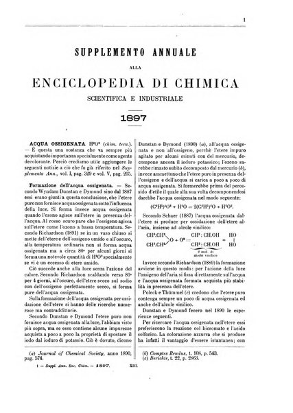 Supplemento annuale alla Enciclopedia di chimica scientifica e industriale colle applicazioni all'agricoltura ed industrie agronomiche ...