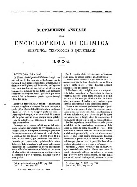 Supplemento annuale alla Enciclopedia di chimica scientifica e industriale colle applicazioni all'agricoltura ed industrie agronomiche ...