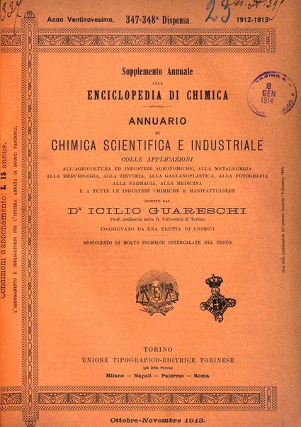 Supplemento annuale alla Enciclopedia di chimica scientifica e industriale colle applicazioni all'agricoltura ed industrie agronomiche ...