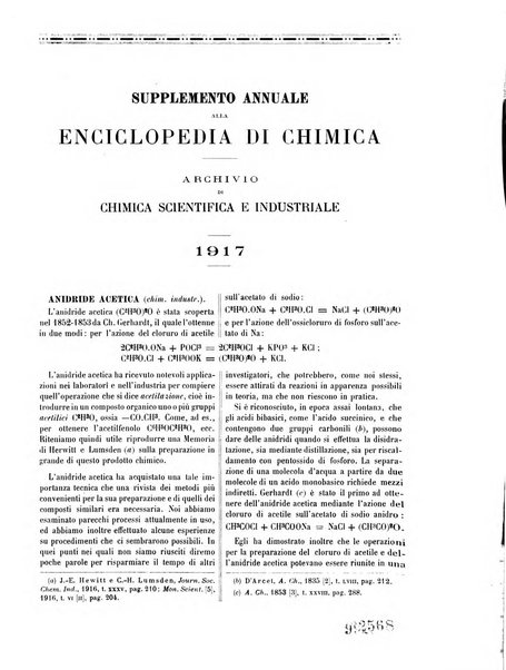 Supplemento annuale alla Enciclopedia di chimica scientifica e industriale colle applicazioni all'agricoltura ed industrie agronomiche ...