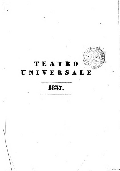 Teatro universale raccolta enciclopedica e scenografica