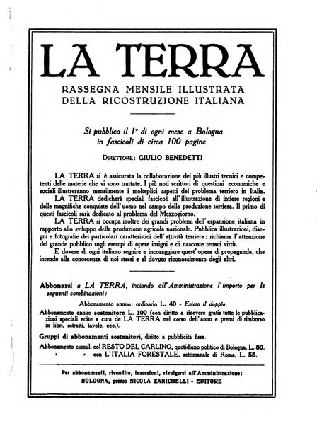 La terra rassegna mensile illustrata della ricostruzione italiana