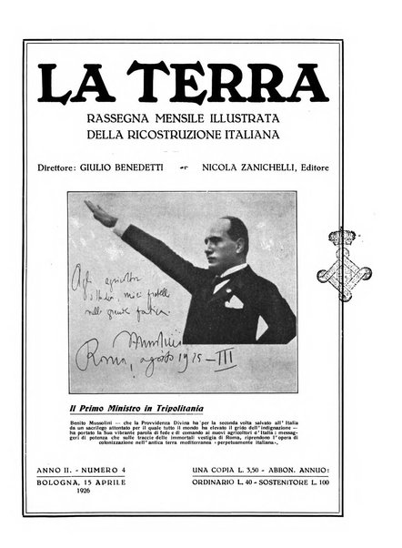 La terra rassegna mensile illustrata della ricostruzione italiana