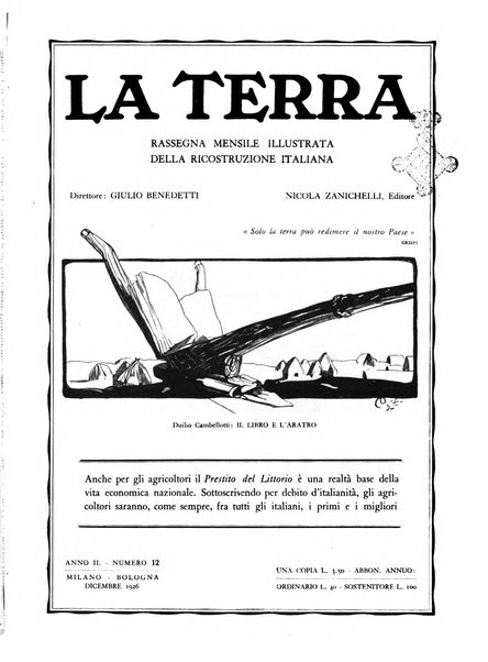 La terra rassegna mensile illustrata della ricostruzione italiana