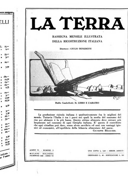 La terra rassegna mensile illustrata della ricostruzione italiana