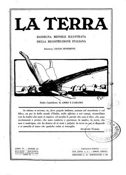 La terra rassegna mensile illustrata della ricostruzione italiana