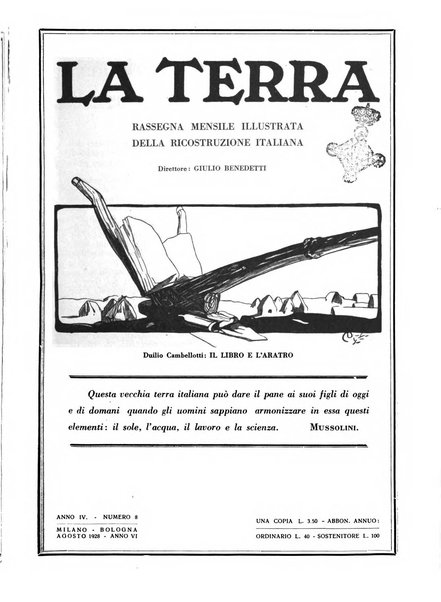 La terra rassegna mensile illustrata della ricostruzione italiana