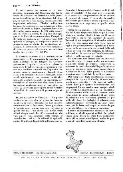 La terra rassegna mensile illustrata della ricostruzione italiana