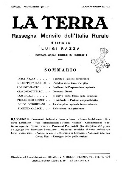 La terra rassegna mensile illustrata della ricostruzione italiana