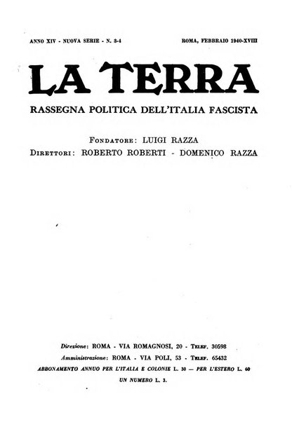 La terra rassegna mensile illustrata della ricostruzione italiana