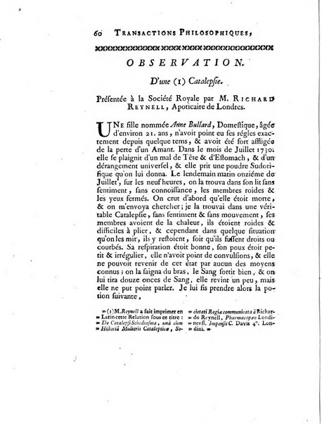 Transactions philosophiques de la Societe royale de Londres..