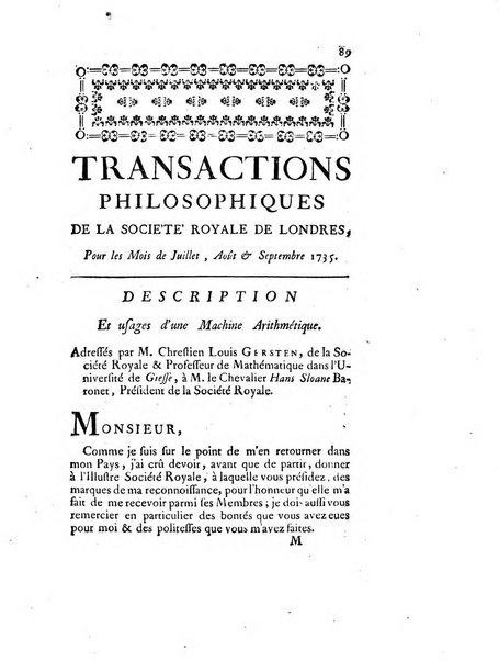 Transactions philosophiques de la Societe royale de Londres..