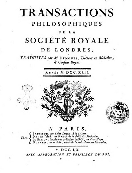 Transactions philosophiques de la Societe royale de Londres..