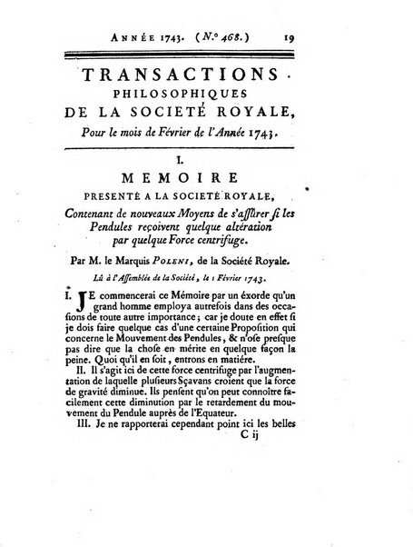 Transactions philosophiques de la Societe royale de Londres..