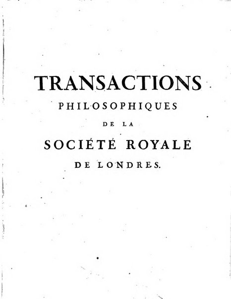 Transactions philosophiques de la Societe royale de Londres..