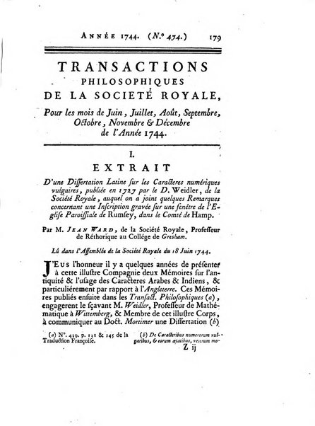 Transactions philosophiques de la Societe royale de Londres..