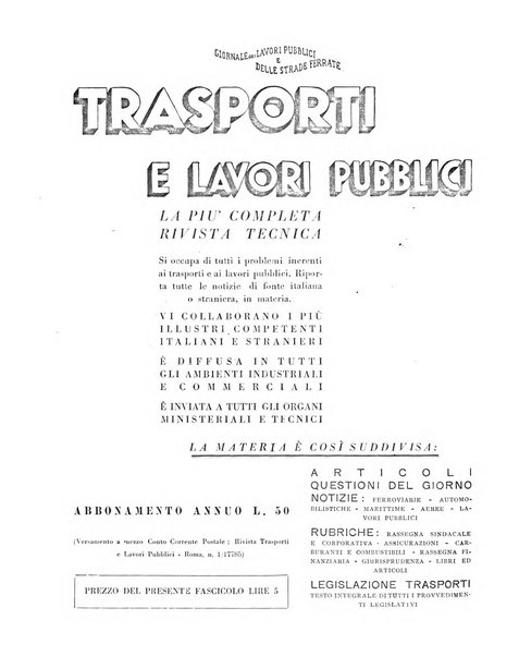 Trasporti e lavori pubblici giornale dei trasporti e dei lavori pubblici