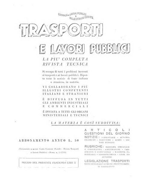 Trasporti e lavori pubblici giornale dei trasporti e dei lavori pubblici