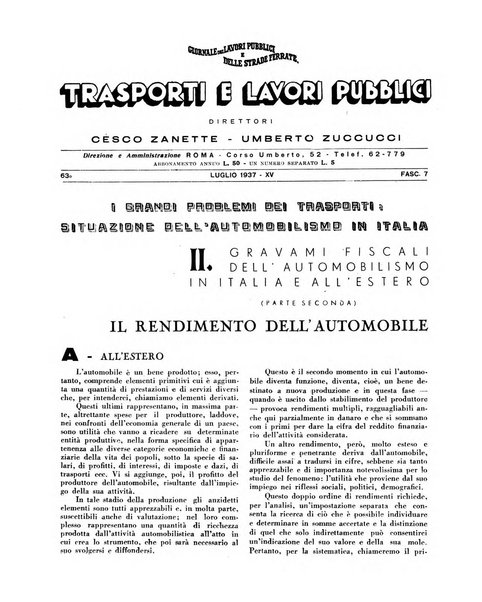 Trasporti e lavori pubblici giornale dei trasporti e dei lavori pubblici