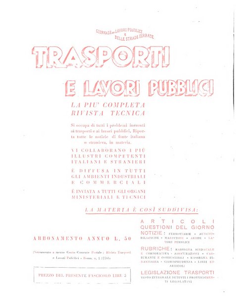 Trasporti e lavori pubblici giornale dei trasporti e dei lavori pubblici