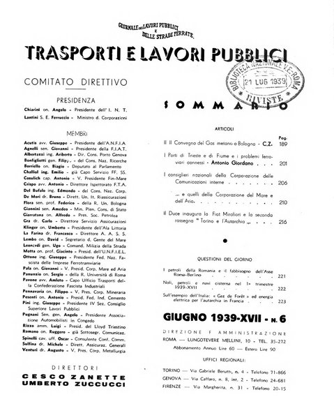 Trasporti e lavori pubblici giornale dei trasporti e dei lavori pubblici